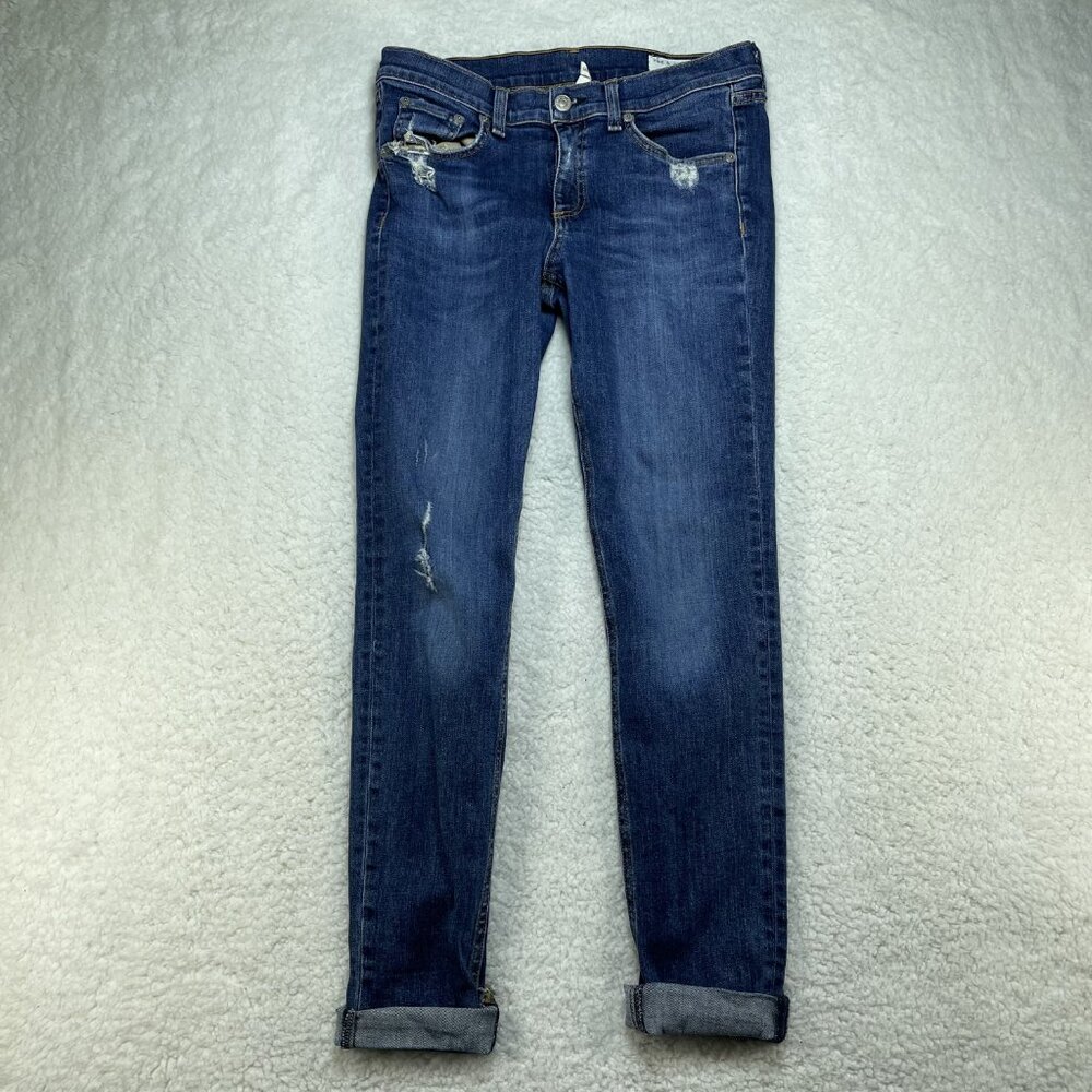 rag & bone Dark Blue Ankle Crop Jeans - Picture 13 of 14
